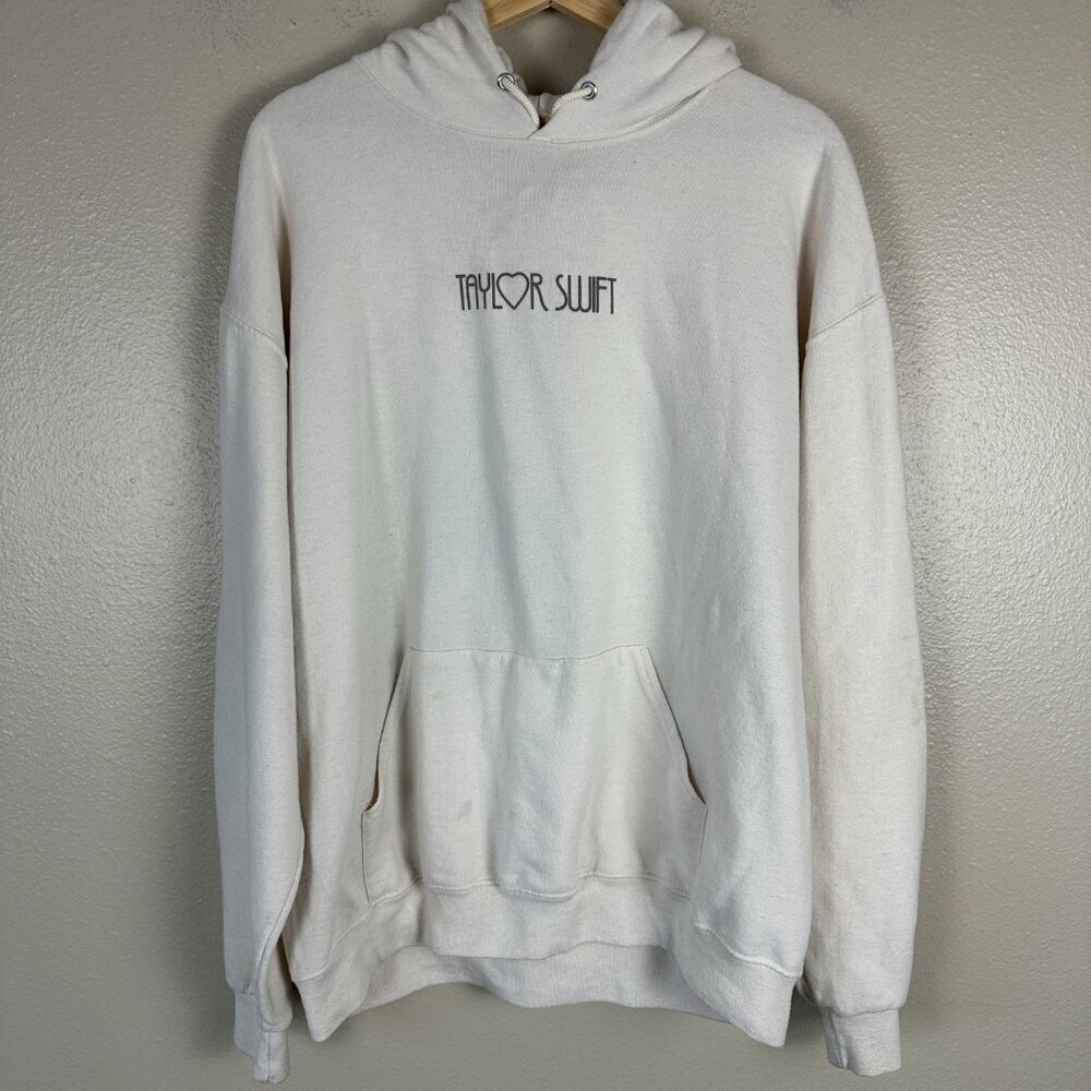 Taylor Swift Eras Tour Hoodie Heart Womens Large Official Merch Cream - Picture 2 of 7